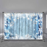 Aperturee - Wooden Snowflake Star Pearl Merry Christmas Backdrop